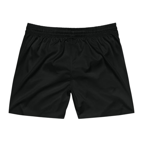 Helmwright Co. Anchor Logo Swim Shorts — Men's Black Mid-Length Beach Trunks
